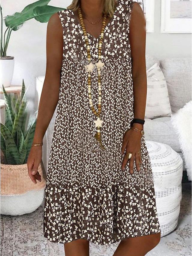 Niana™ Sleeveless Floral V-Neck Dress