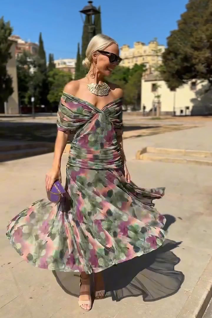 Emelia™ Elegant V-Neck Maxi Dress
