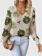 Kaiti™ - Elegant Floral Sweater