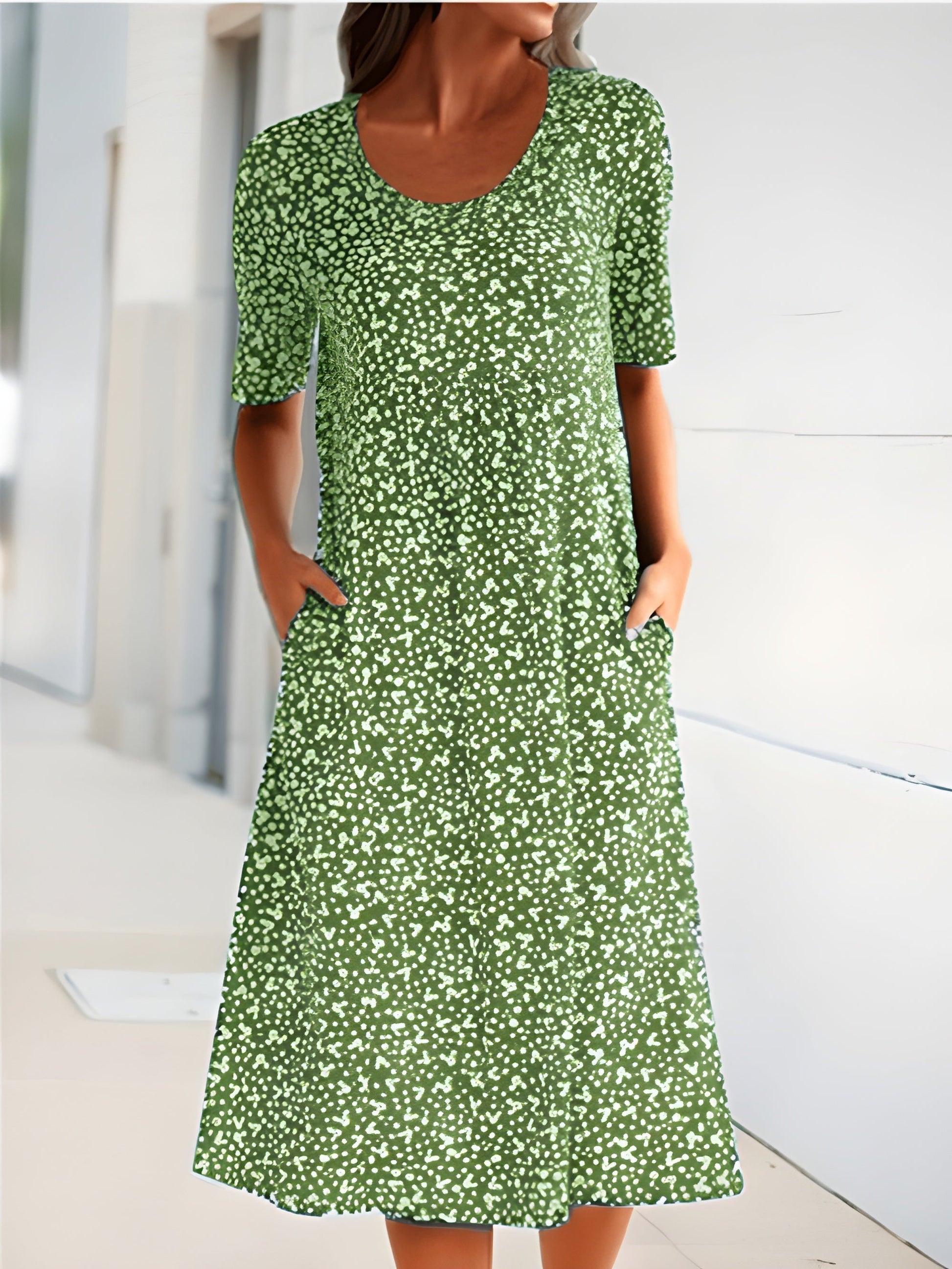 Qahira™  Casual Round Neck Dress